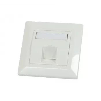 Synergy 21 Keystone-moduledrager inbouwafdekking voor 1x TP-module, zuiverwit, vierkant buitenframe (S216322V2)