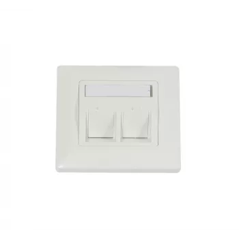 Synergy 21 Keystone-module afdekplaat, inbouw, 2 slots, zuiverwit, vierkant frame (S216330V2)
