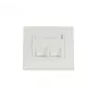 Synergy 21 Keystone-module afdekplaat, inbouw, 2 slots, zuiverwit, vierkant frame (S216330V2)
