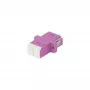 SYNERGY21 LC-LC duplex multimode OM4 glasvezelkoppeling, Erika Violet, PVC, geflensd, met eenzijdige laserbeveiligingsklep