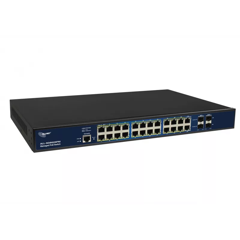 ALLNET ALL-SG8626PMJ Layer 2+ full managed Gigabit-switch met 24-poorts PoE+ 370W