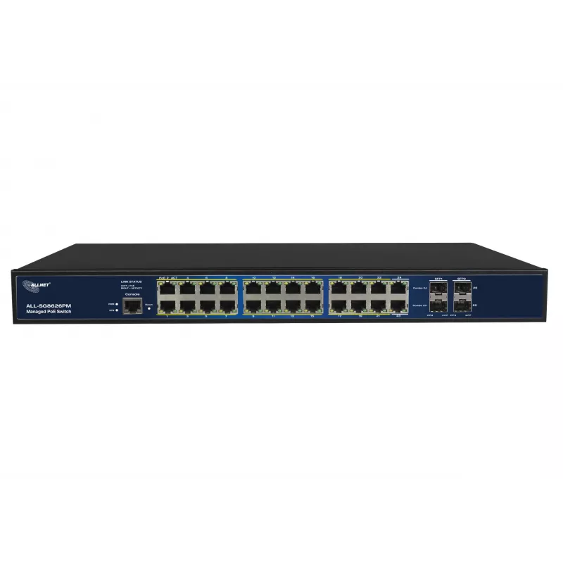ALLNET ALL-SG8626PMJ Layer 2+ full managed Gigabit-switch met 24-poorts PoE+ 370W