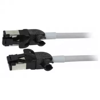 Synergy21 patchkabel RJ45, CAT6A 500MHz, 0,5m, grijs, S/FTP, slimline rond d=4,5mm, TPE/LSZH (Superflex), AWG28, met CAT7-rouwstekkers, draaibare stekker