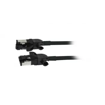 Synergy21 patchkabel RJ45, CAT6A 500MHz, 10m, zwart, S/FTP, slimline rond d=4,5mm, TPE/LSZH (Superflex), AWG28, met CAT7-rouwstekkers, draaibare stekker