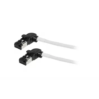 Synergy21 patchkabel RJ45, CAT6A 500MHz, 0,15m, wit, S/FTP, slimline rond d=4,5mm, TPE/LSZH (Superflex), AWG28, met CAT7-rouwstekker, draaibare stekker