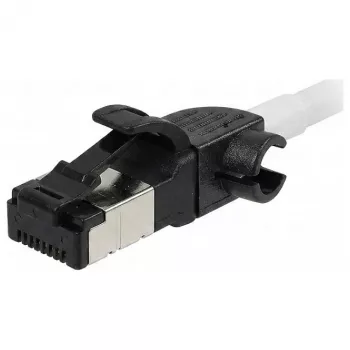 Synergy21 patchkabel RJ45, CAT6A 500MHz, 1,0m, wit, S/FTP, slimline rond d=4,5mm, TPE/LSZH (Superflex), AWG28, met CAT7-rouwkabel, draaistekker