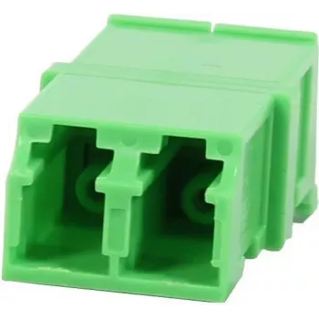 Synergy 21 S215678 LC/APC glasvezel adapter koppeling duplex singlemode 9/125µm keramisch PVC flangeless groen met laserbeschermingsklep