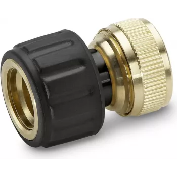 Kärcher Premium Line-slangverbinder met waterstop - compatibel met 1/2 inch & 5/8 inch, zwart/geel