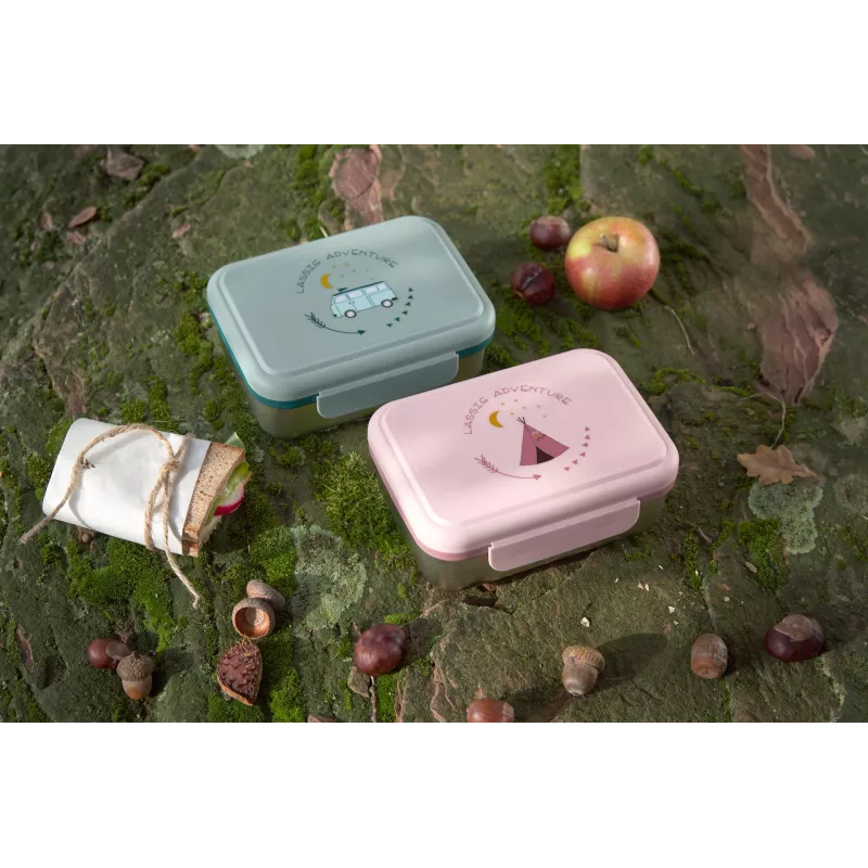 Lassig Adventure Bus lunchbox - groen/geel/oranje