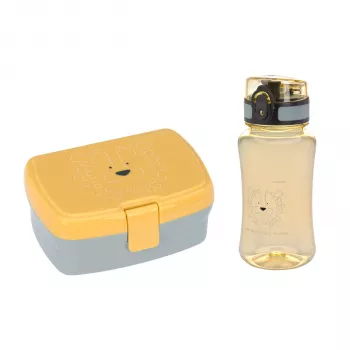 Lassig About Friends Lew 2-delige set: broodtrommel + Tritan-fles 460 ml