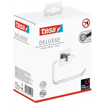 Tesa 40400 Deluxxe toiletpapierhouder zonder deksel - chroom, zelfklevend