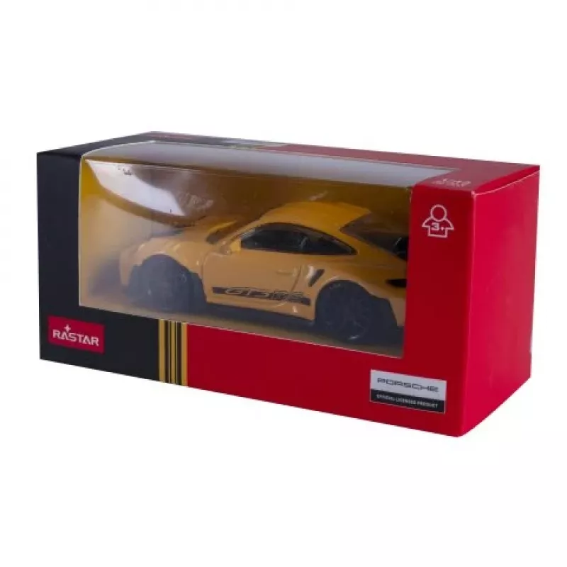 JAMARA Porsche 911 GT3 RS 1:43 geel diecast modelauto (402238)