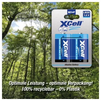 XCell Performance Alkaline LR20 Mono D Batterij 2-Pack - 1,5V