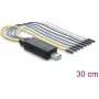 Delock USB 2.0 naar TTL UART seriële converter, 3,3V/5V, 6-pins pinheader, 30 cm kabel