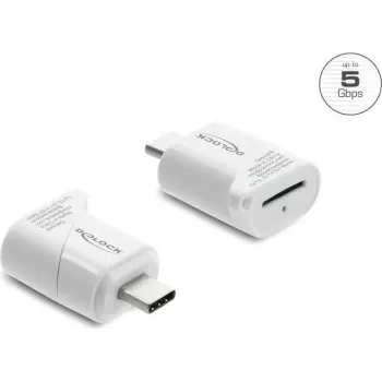 Delock mini kaartlezer USB Type-C voor micro SD geheugenkaarten