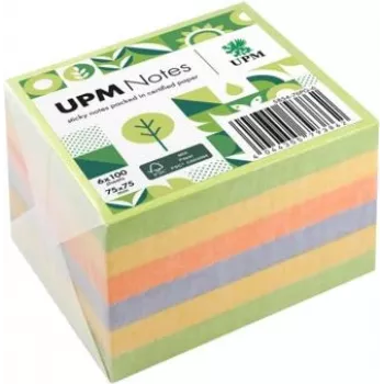 UPM Notes Self-Stick Notes Spring 75x75mm 100 vel 6 blokken gemengde kleuren