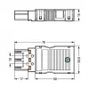 WAGO 770-113 connector, mannelijk, recht, 2-polig, 250 V, zwart, WINSTA MINI