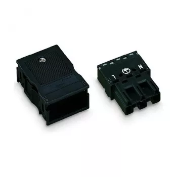 WAGO 770-113 connector, mannelijk, recht, 2-polig, 250 V, zwart, WINSTA MINI