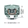 WAGO 264-701 doorvoerklem, 6 mm², 800 V, grijs, CAGE CLAMP®
