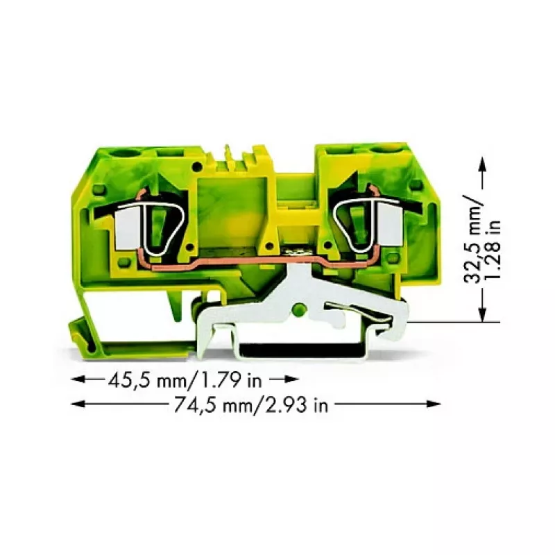 WAGO aardklem groen-geel 0,2-6 mm² 282-907