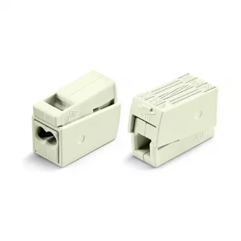 WAGO 224-112 2-geleider compact lasverbinder, 400V, 24A, 1-2,5mm², push-in, wit/transparant