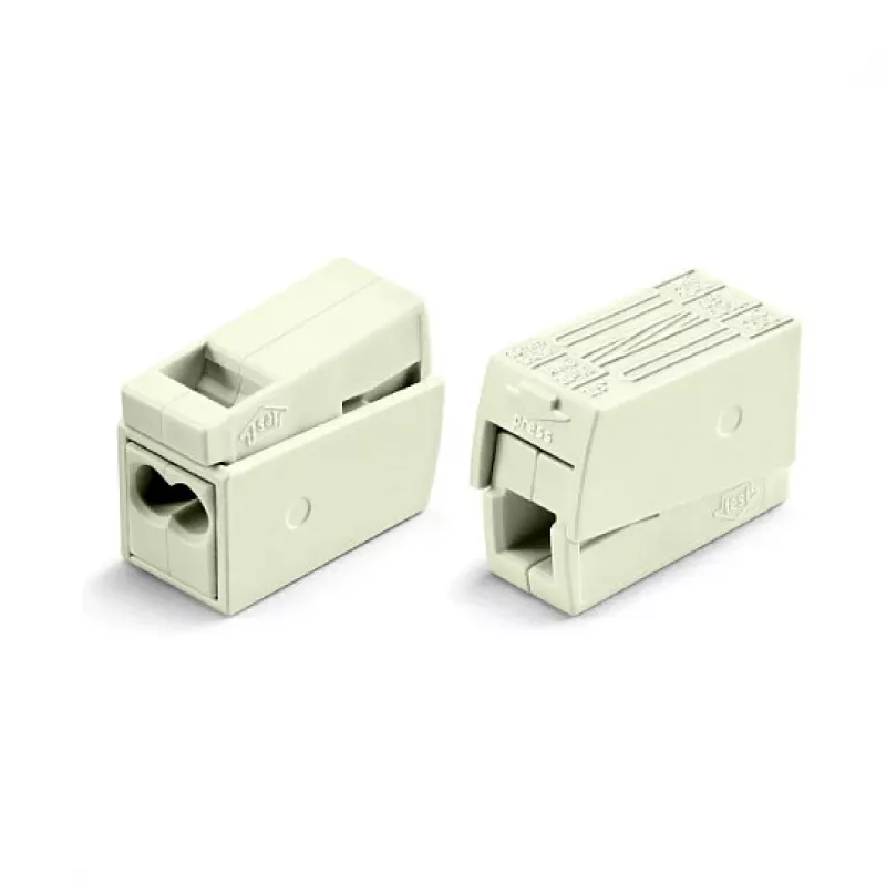 WAGO 224-112 2-geleider compact lasverbinder, 400V, 24A, 1-2,5mm², push-in, wit/transparant