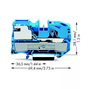 WAGO 2016-7114 1-aderige N-scheidingsklem, Push-in CAGE CLAMP, blauw