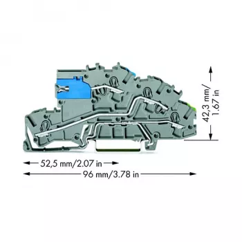 WAGO 2003-7641 TOPJOB® S 3-geleider doorgangklem, 2,5 mm², 400 V, grijs
