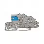 WAGO 2003-7641 TOPJOB® S 3-geleider doorgangklem, 2,5 mm², 400 V, grijs