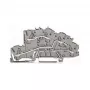 WAGO 2003-7645 TOPJOB S 4-geleider doorgangklem, grijs, 32A, 1000V, Push-in CAGE CLAMP, DIN-rail