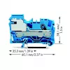 WAGO 2006-7114 1-aderige N-scheidingsklem, 6 mm², Push-in CAGE CLAMP, blauw