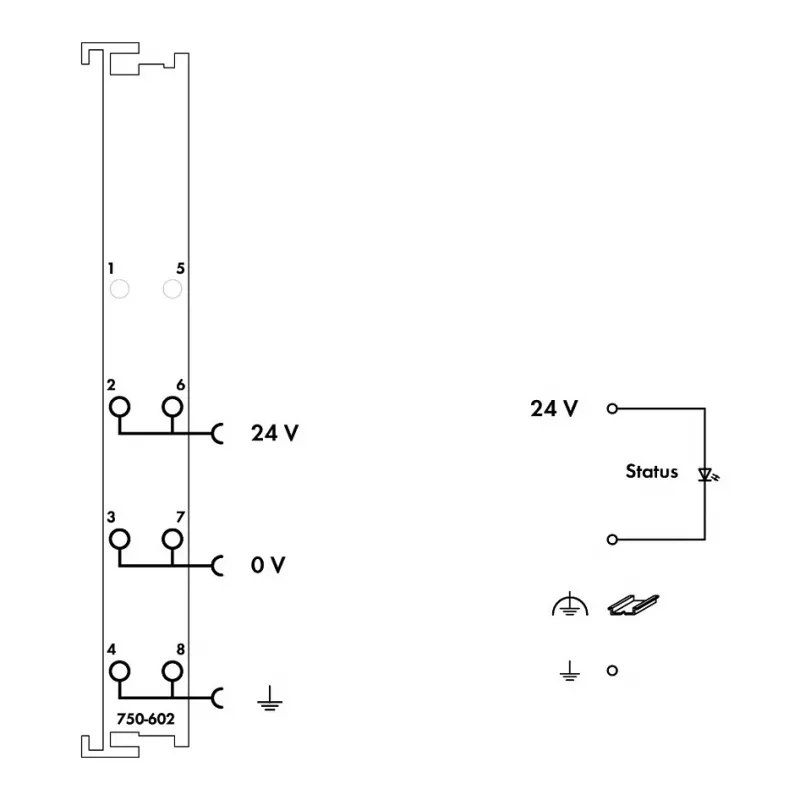 WAGO 750-602 systeemvoedingsmodule, 24 VDC, 1,08 A, DIN-rail, grijs, CAGE CLAMP