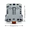 WAGO 285-150 CAGE CLAMP power-klemmenblok, 1-potentiaal, 2 aansluitingen, 10-50 mm², grijs, DIN-rail 35