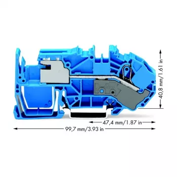 WAGO 2016-7714 1-aderige N-scheidingsklem, 16 mm², Push-in CAGE CLAMP, blauw