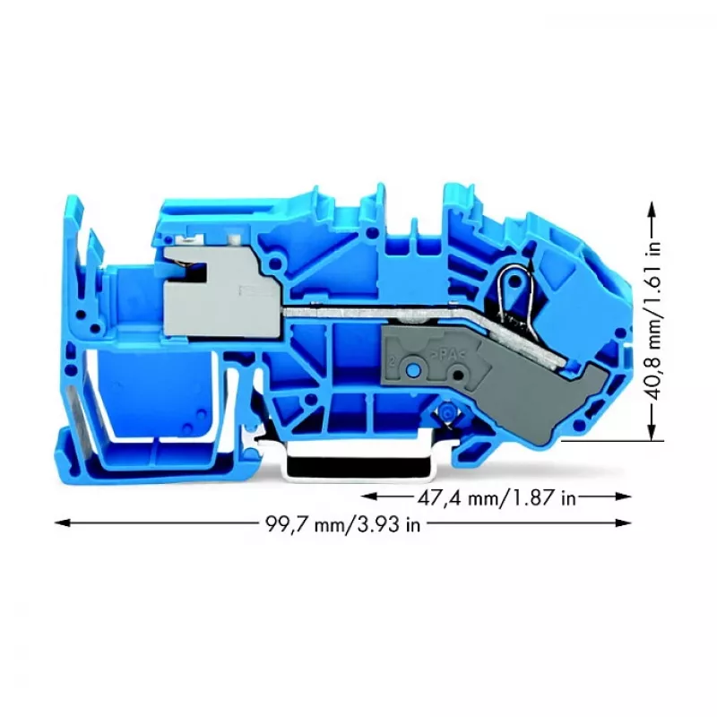 WAGO 2016-7714 1-aderige N-scheidingsklem, 16 mm², Push-in CAGE CLAMP, blauw