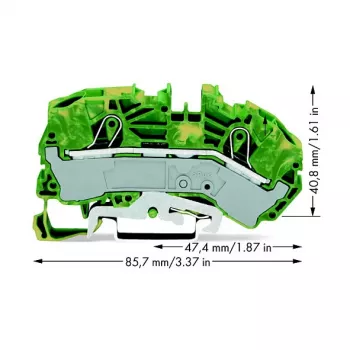 WAGO 2016-7607 2-aderige aardklem, 16 mm²