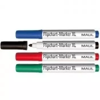 MAUL flipchartmarker set ronde punt 2.0-2.5mm 4-pack assorti kleuren