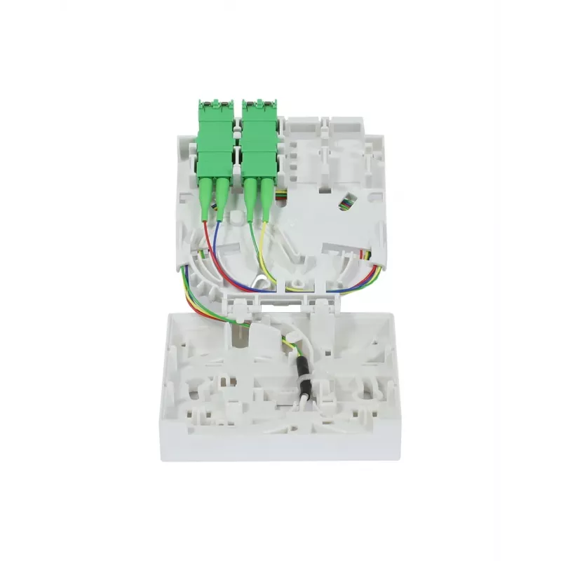 Synergy 21 FTTH Compact Box voorgemonteerd, 4xLC/APC naar open eind, 60m, 9/125µm, G.657.A2, 4-vezel, OD 2,2mm