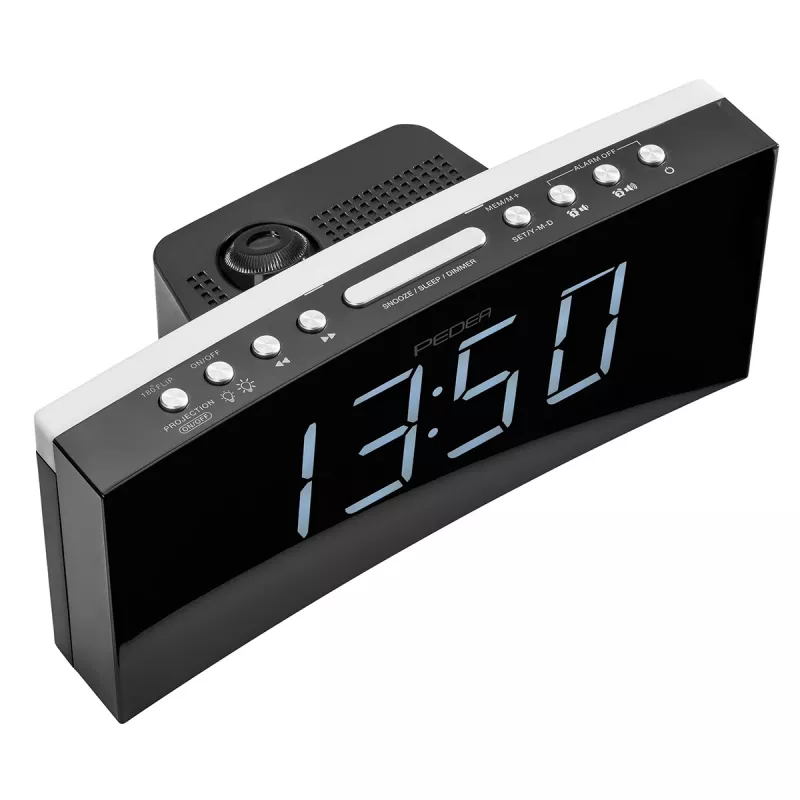 PEDEA FM-radio wekker / projectiewekker, zwart