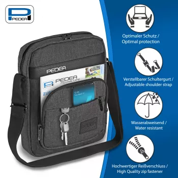 PEDEA tablet schoudertas URBAN compact 25,8 cm (10,2 inch), grijs