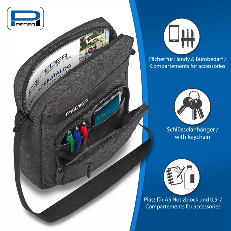 PEDEA tablet schoudertas URBAN compact 25,8 cm (10,2 inch), grijs
