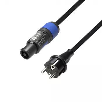 Adam Hall netsnoer CEE 7/7 naar powerCON NAC3FCA male, zwart, 5 m