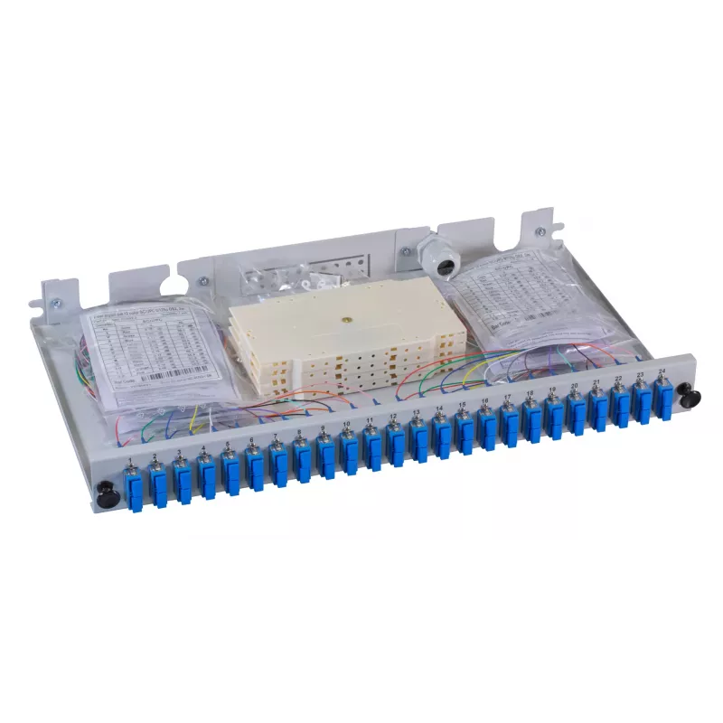 EFB Elektronik Fiber Optic Patch Panel - Rack Mount - SC SM X 48 - grijs, RAL 7035 - 1U - 19 inch