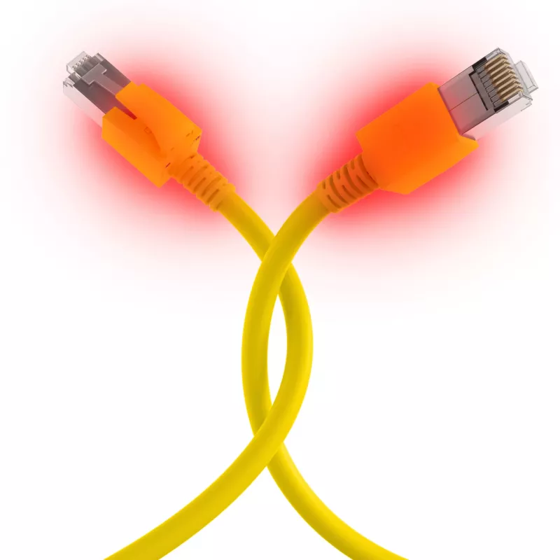 EFB Elektronik DCK1001GE.0,5 LED-patchkabel RJ45 Cat.6A S/FTP FRNC, geel
