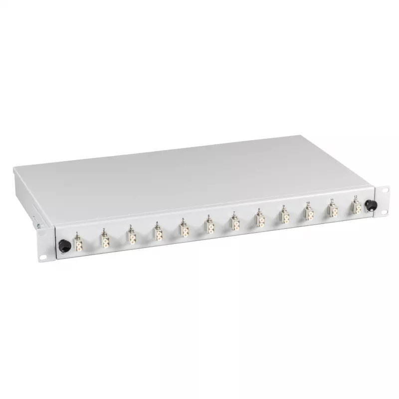 EFB-Elektronik LC OS2 lasdoos 48 pigtails / 24 koppelingen 1U 19 inch uitschuifbaar