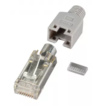 HIROSE RJ45 stekker STP TM11 grijs 100 stuks Cat. 5e - H7540.12-100