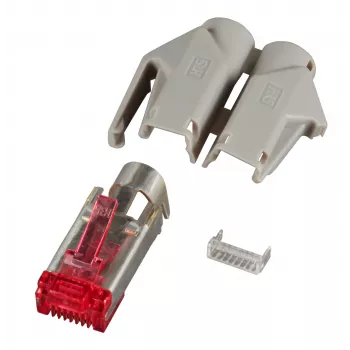 EFB RJ45-Hirose connector STP, TM21 grijs, 100 stuks, 3 elementen, Cat. 6