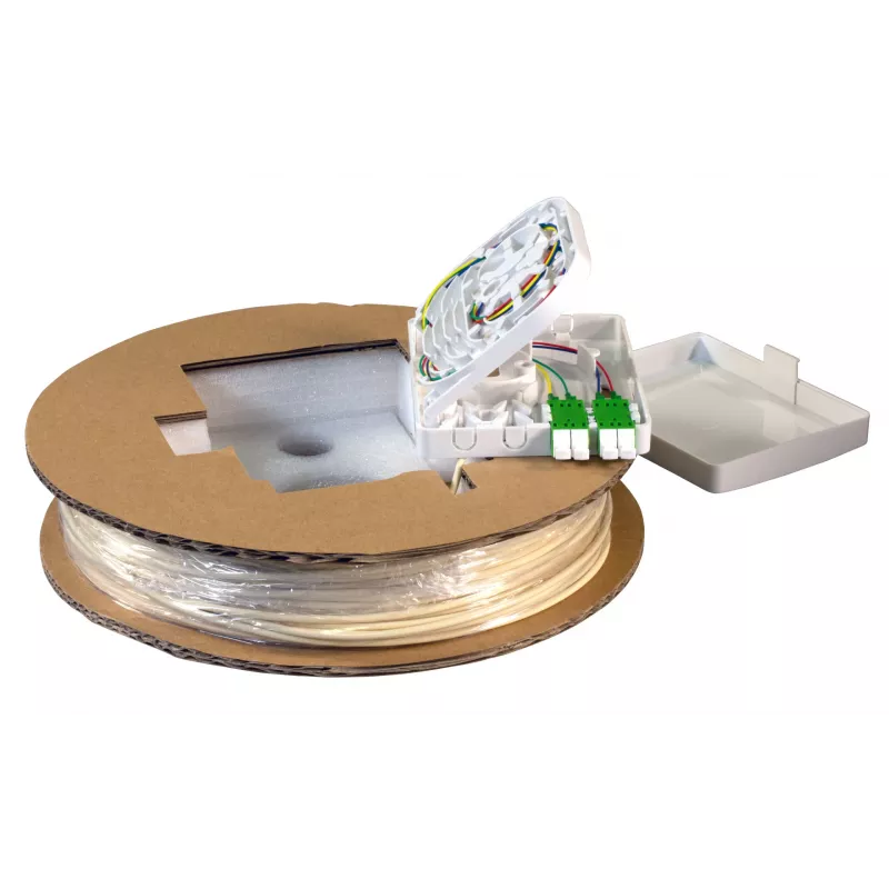 EFB Elektronik FTTX compact box voorgemonteerd, 2xLC/APC duplex, G.657.A2, 10m