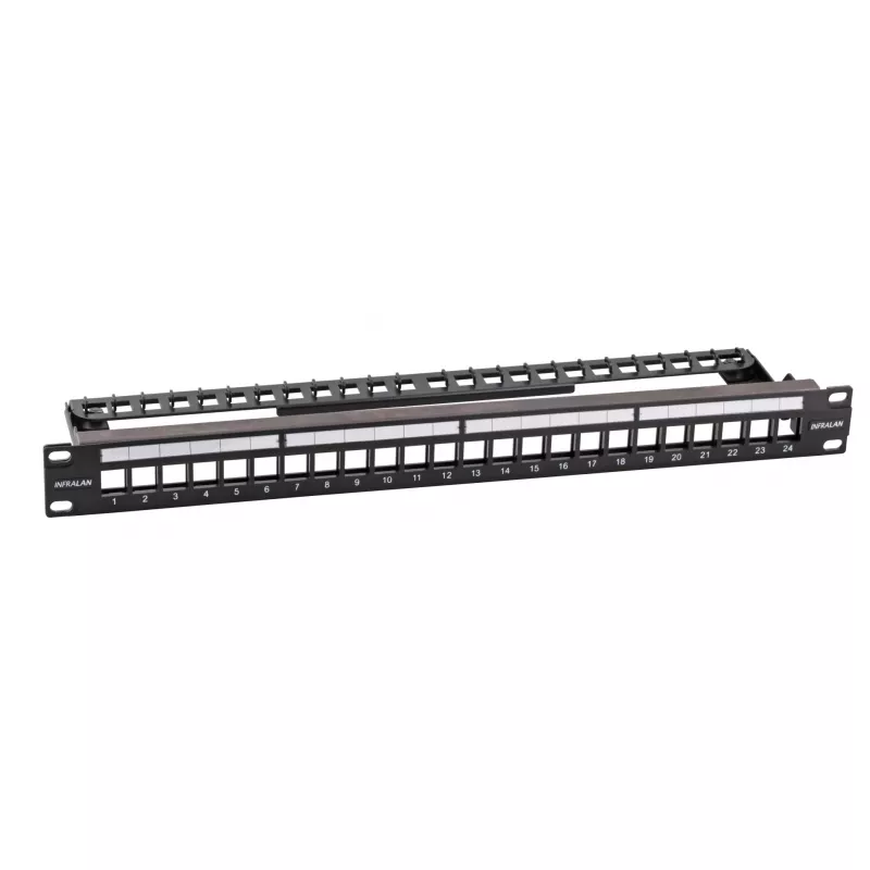 EFB Elektronik 19-inch 24-poorts 1U leeg patchpaneel voor Keystone-modules, RAL7035 (lichtgrijs)