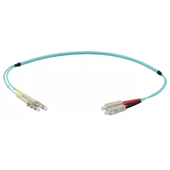 EFB Elektronik IPL-DF-LCUSCU-3-0050 glasvezel-patchkabel 0,5 m OM3 LC naar SC duplex LSZH aqua